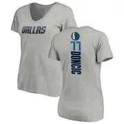 Luka Doncic Women's Dallas Mavericks Ash Backer T-Shirt