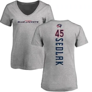 Lukas Sedlak Women's Columbus Blue Jackets Backer T-Shirt - Ash