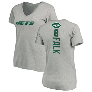 Luke Falk Women's New York Jets Backer V-Neck T-Shirt - Ash