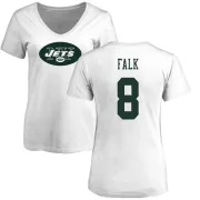 Luke Falk Women's New York Jets Name & Number Logo Slim Fit T-Shirt - White