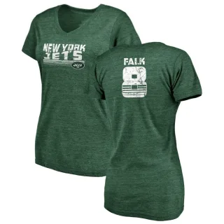 Luke Falk Women's New York Jets Retro Tri-Blend V-Neck T-Shirt - Green