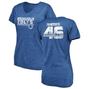 Luke Rhodes Women's Indianapolis Colts Retro Tri-Blend V-Neck T-Shirt - Royal