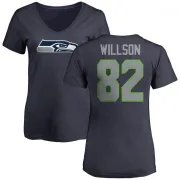 Luke Willson Women's Seattle Seahawks Name & Number Logo Slim Fit T-Shirt - Navy