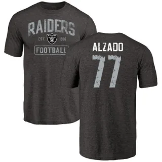 Lyle Alzado Oakland Raiders Black Distressed Name & Number Tri-Blend T-Shirt