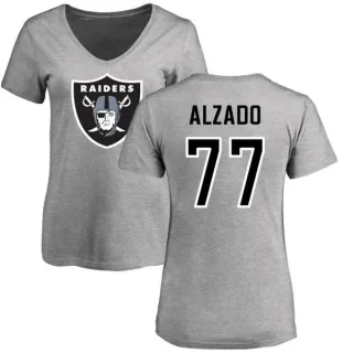 Lyle Alzado Women's Oakland Raiders Name & Number Logo Slim Fit T-Shirt - Ash