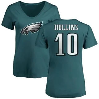 Mack Hollins Women's Philadelphia Eagles Name & Number Logo Slim Fit T-Shirt - Green