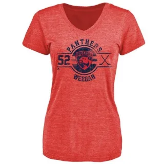 MacKenzie Weegar Women's Florida Panthers Insignia Tri-Blend T-Shirt - Red