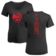 Malcolm Delaney Women's Atlanta Hawks Black One Color Backer Slim-Fit V-Neck T-Shirt