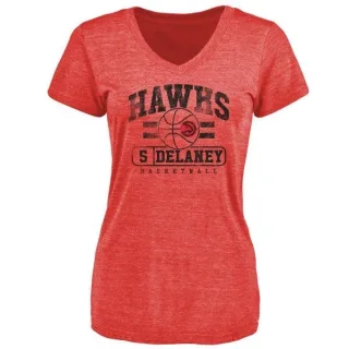 Malcolm Delaney Women's Atlanta Hawks Red Baseline Tri-Blend T-Shirt