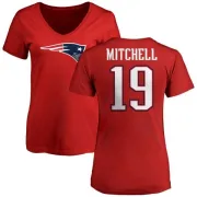 Malcolm Mitchell Women's New England Patriots Name & Number Logo Slim Fit T-Shirt - Red