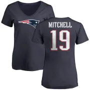 Malcolm Mitchell Women's New England Patriots Name & Number Logo T-Shirt - Navy