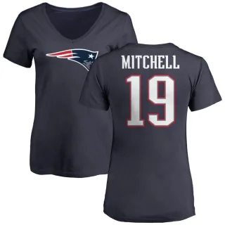 Malcolm Mitchell Women's New England Patriots Name & Number Logo T-Shirt - Navy