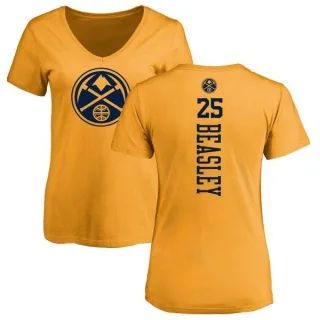 Malik Beasley Women's Denver Nuggets Gold One Color Backer Slim-Fit V-Neck T-Shirt