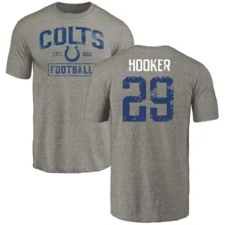 Malik Hooker Indianapolis Colts Gray Distressed Name & Number Tri-Blend T-Shirt
