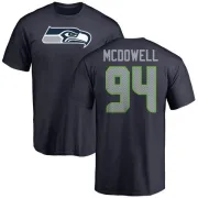 Malik McDowell Seattle Seahawks Name & Number Logo T-Shirt - Navy