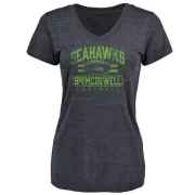 Malik McDowell Women's Seattle Seahawks Flanker Tri-Blend T-Shirt - Navy