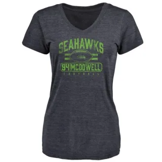 Malik McDowell Women's Seattle Seahawks Flanker Tri-Blend T-Shirt - Navy