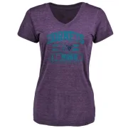 Malik Monk Women's Charlotte Hornets Purple Baseline Tri-Blend T-Shirt