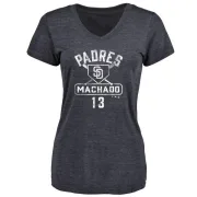 Manny Machado Women's San Diego Padres Base Runner Tri-Blend T-Shirt - Navy