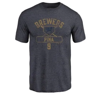 Manny Pina Milwaukee Brewers Base Runner Tri-Blend T-Shirt - Navy