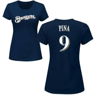 Manny Pina Women's Milwaukee Brewers Name & Number T-Shirt - Navy