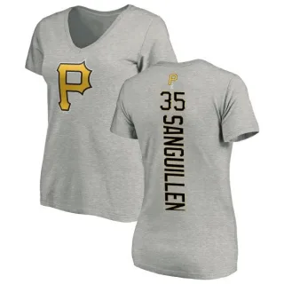 Manny Sanguillen Women's Pittsburgh Pirates Backer Slim Fit T-Shirt - Ash