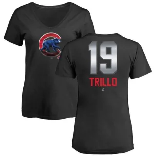 Manny Trillo Women's Chicago Cubs Midnight Mascot V-Neck T-Shirt - Black