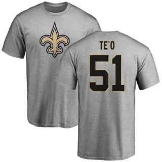 Manti Te'o New Orleans Saints Name & Number Logo T-Shirt - Ash