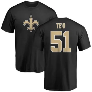 Manti Te'o New Orleans Saints Name & Number Logo T-Shirt - Black