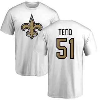 Manti Te'o New Orleans Saints Name & Number Logo T-Shirt - White