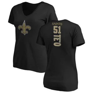 Manti Te'o Women's New Orleans Saints Backer Slim Fit T-Shirt - Black