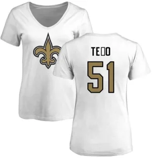 Manti Te'o Women's New Orleans Saints Name & Number Logo Slim Fit T-Shirt - White