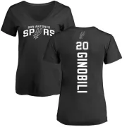 Manu Ginobili Women's San Antonio Spurs Black Backer T-Shirt