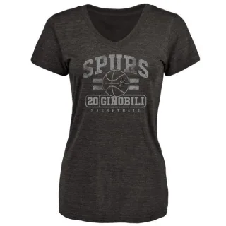 Manu Ginobili Women's San Antonio Spurs Black Baseline Tri-Blend T-Shirt