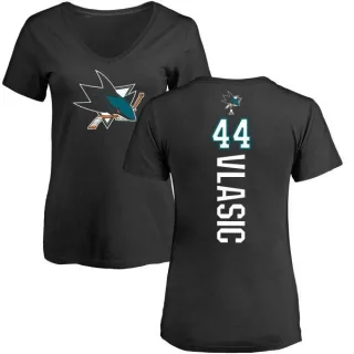 Marc-Edouard Vlasic Women's San Jose Sharks Backer T-Shirt - Black