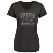 Marco Belinelli Women's San Antonio Spurs Black Baseline Tri-Blend T-Shirt