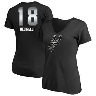 Marco Belinelli Women's San Antonio Spurs Black Midnight Mascot T-Shirt