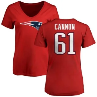 Marcus Cannon Women's New England Patriots Name & Number Logo Slim Fit T-Shirt - Red