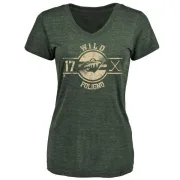 Marcus Foligno Women's Minnesota Wild Insignia Tri-Blend T-Shirt - Green