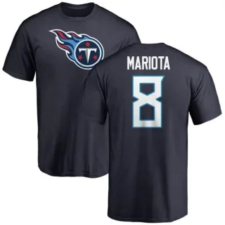 Marcus Mariota Tennessee Titans Name & Number Logo T-Shirt - Navy