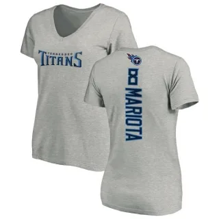 Marcus Mariota Women's Tennessee Titans Backer V-Neck T-Shirt - Ash