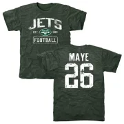 Marcus Maye New York Jets Green Distressed Name & Number Tri-Blend T-Shirt