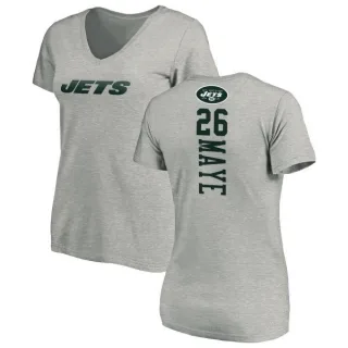 Marcus Maye Women's New York Jets Backer V-Neck T-Shirt - Ash