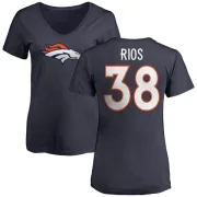 Marcus Rios Women's Denver Broncos Name & Number Logo Slim Fit T-Shirt - Navy