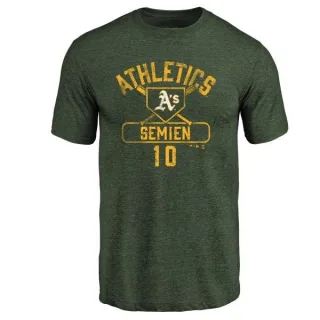 Marcus Semien Oakland Athletics Base Runner Tri-Blend T-Shirt - Green