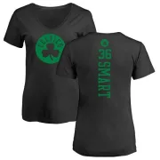 Marcus Smart Women's Boston Celtics Black One Color Backer Slim-Fit V-Neck T-Shirt