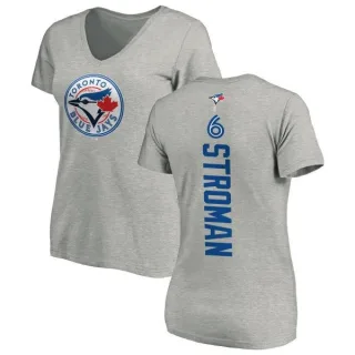 Marcus Stroman Women's Toronto Blue Jays Backer Slim Fit T-Shirt - Ash