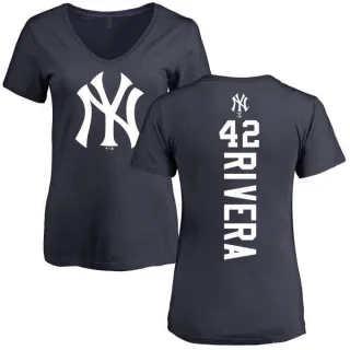 Mariano Rivera Women's New York Yankees Backer Slim Fit T-Shirt - Navy