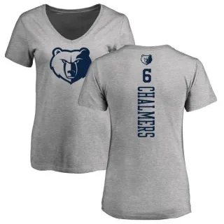 Mario Chalmers Women's Memphis Grizzlies Heathered Gray One Color Backer Slim-Fit V-Neck T-Shirt