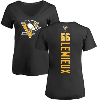 Mario Lemieux Women's Pittsburgh Penguins Backer T-Shirt - Black